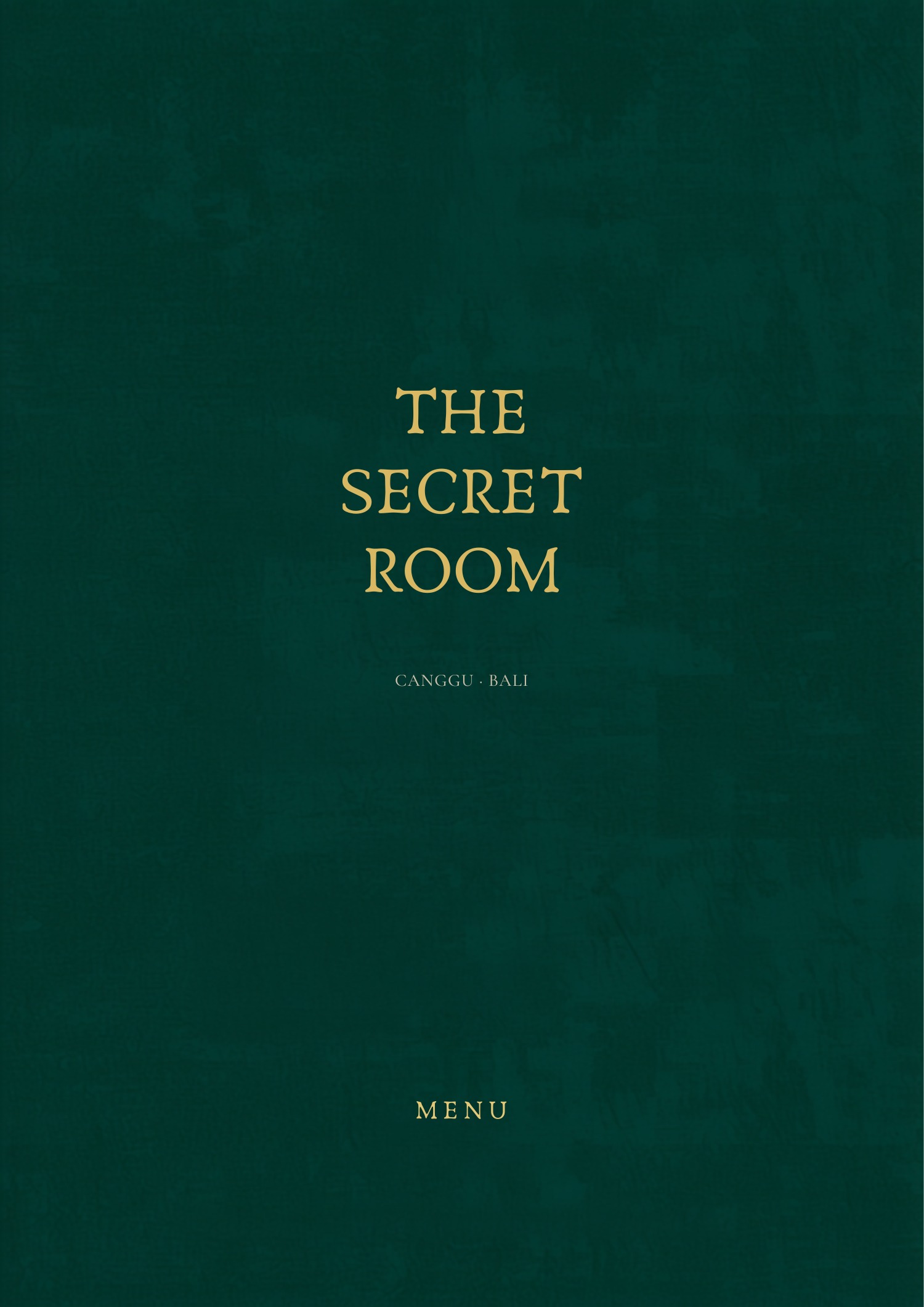 The Secret Room — menu cover